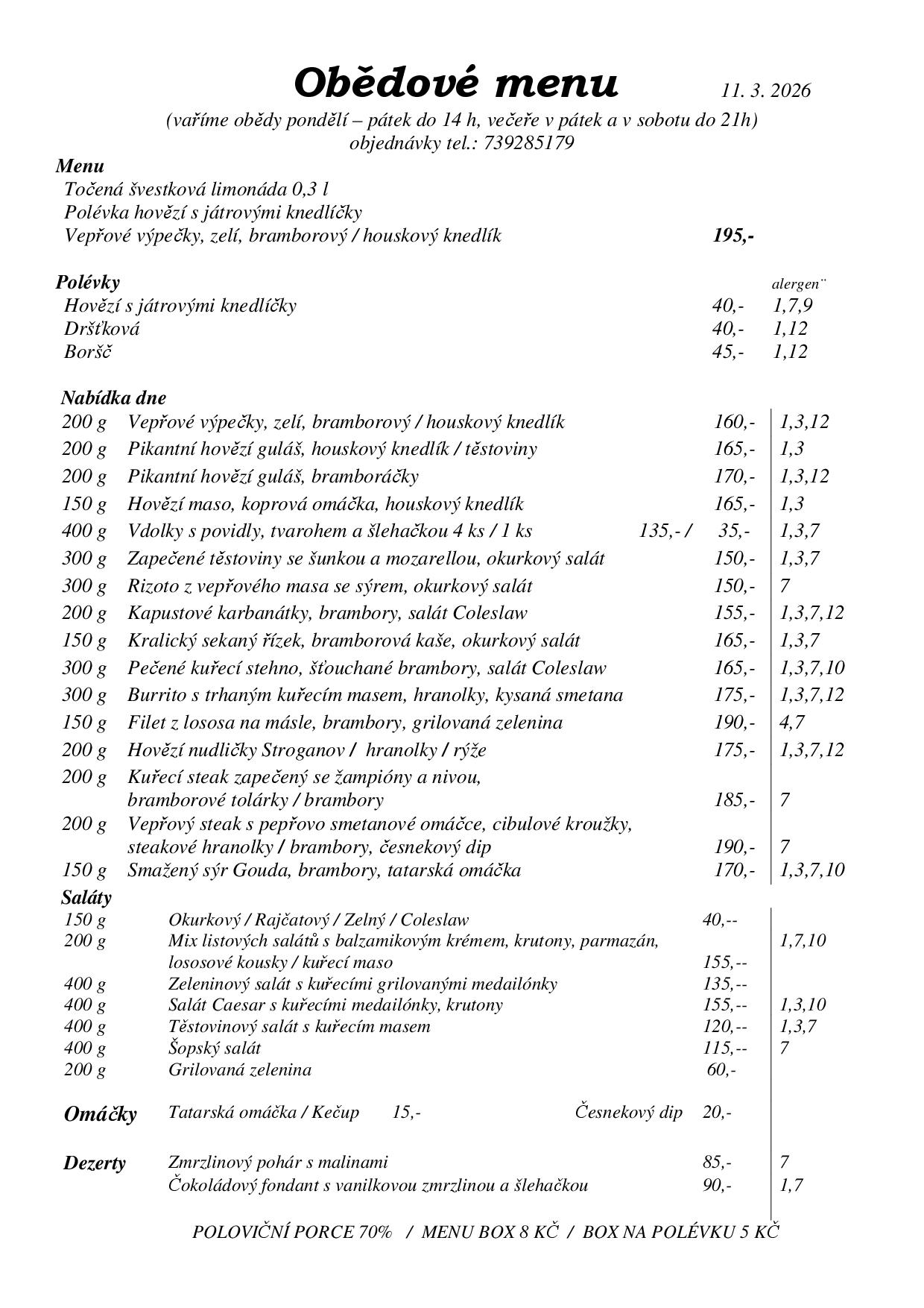 Denní menu se nepodařilo načíst