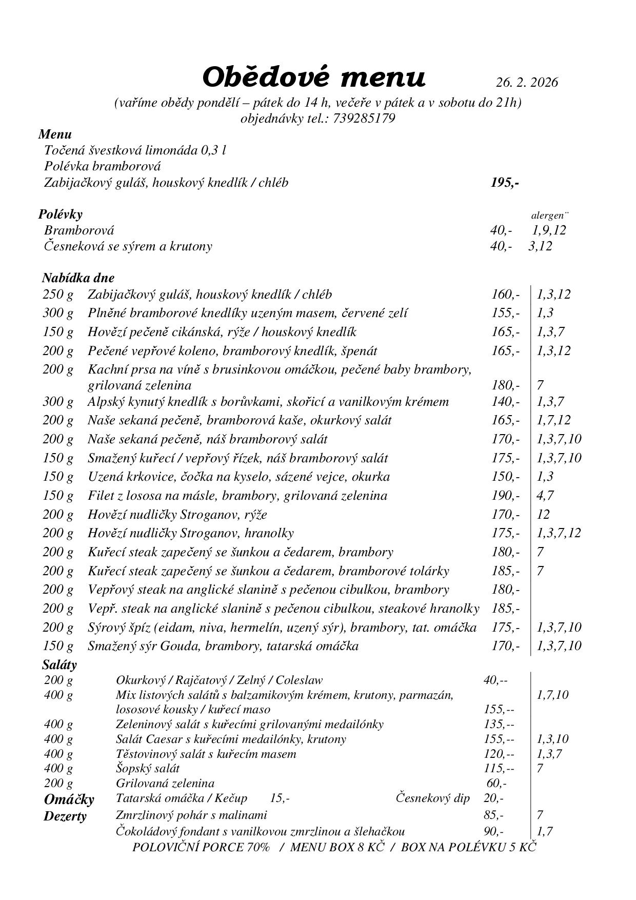 Denní menu se nepodařilo načíst