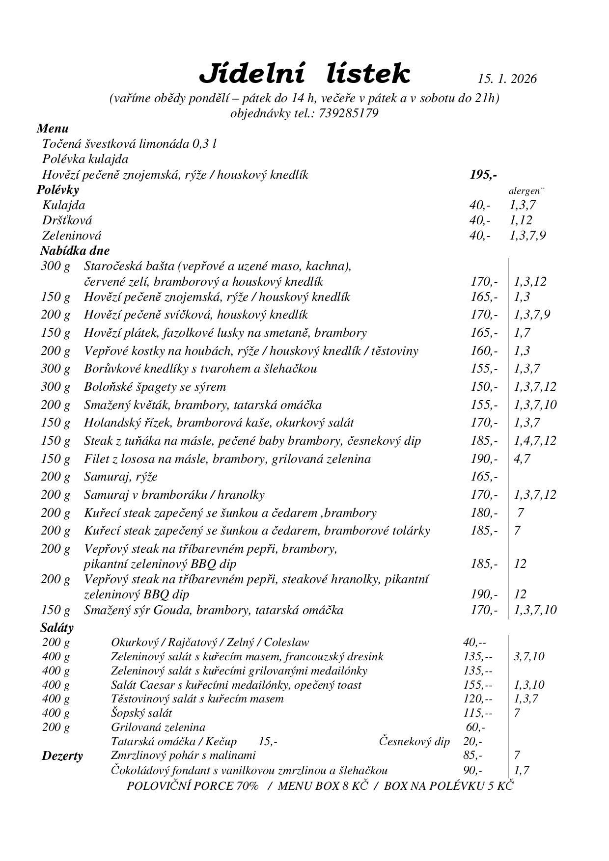 Denní menu se nepodařilo načíst