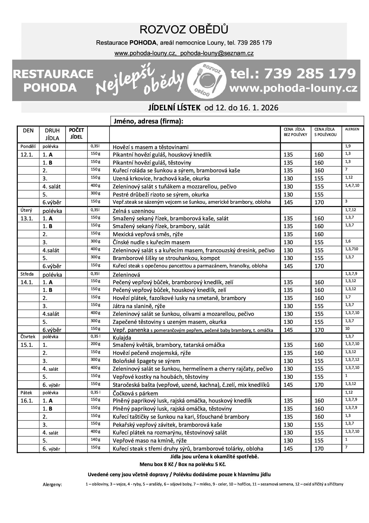 Menu tohoto týdne nebylo přidáno